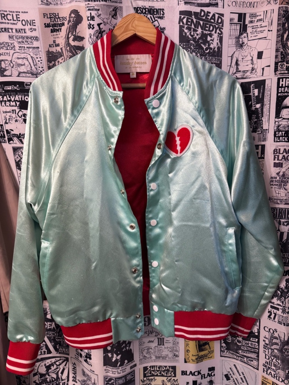 Super rare Tuesday of California Mixed Emotions Club satin varsity jacket M